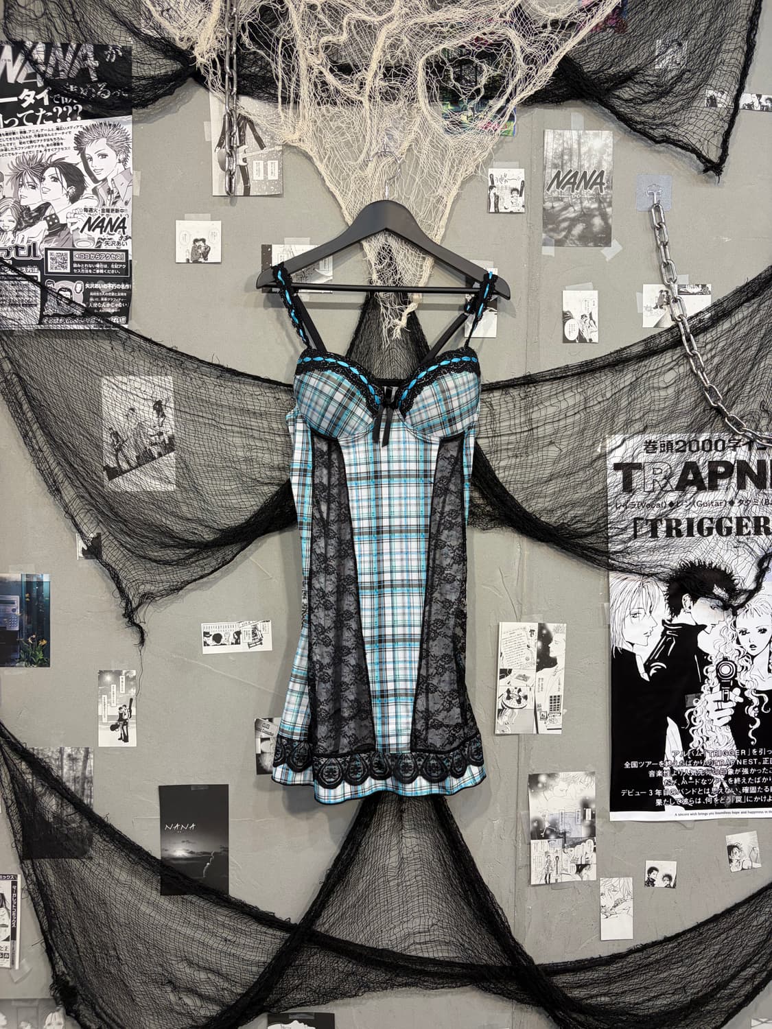 Gothic check lace sheer slip one-piece 상품이미지3