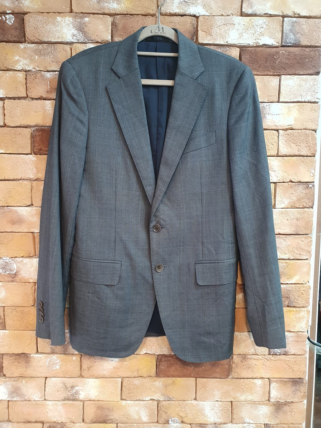 TIME 그레이 체크 남성 자켓 상품이미지1