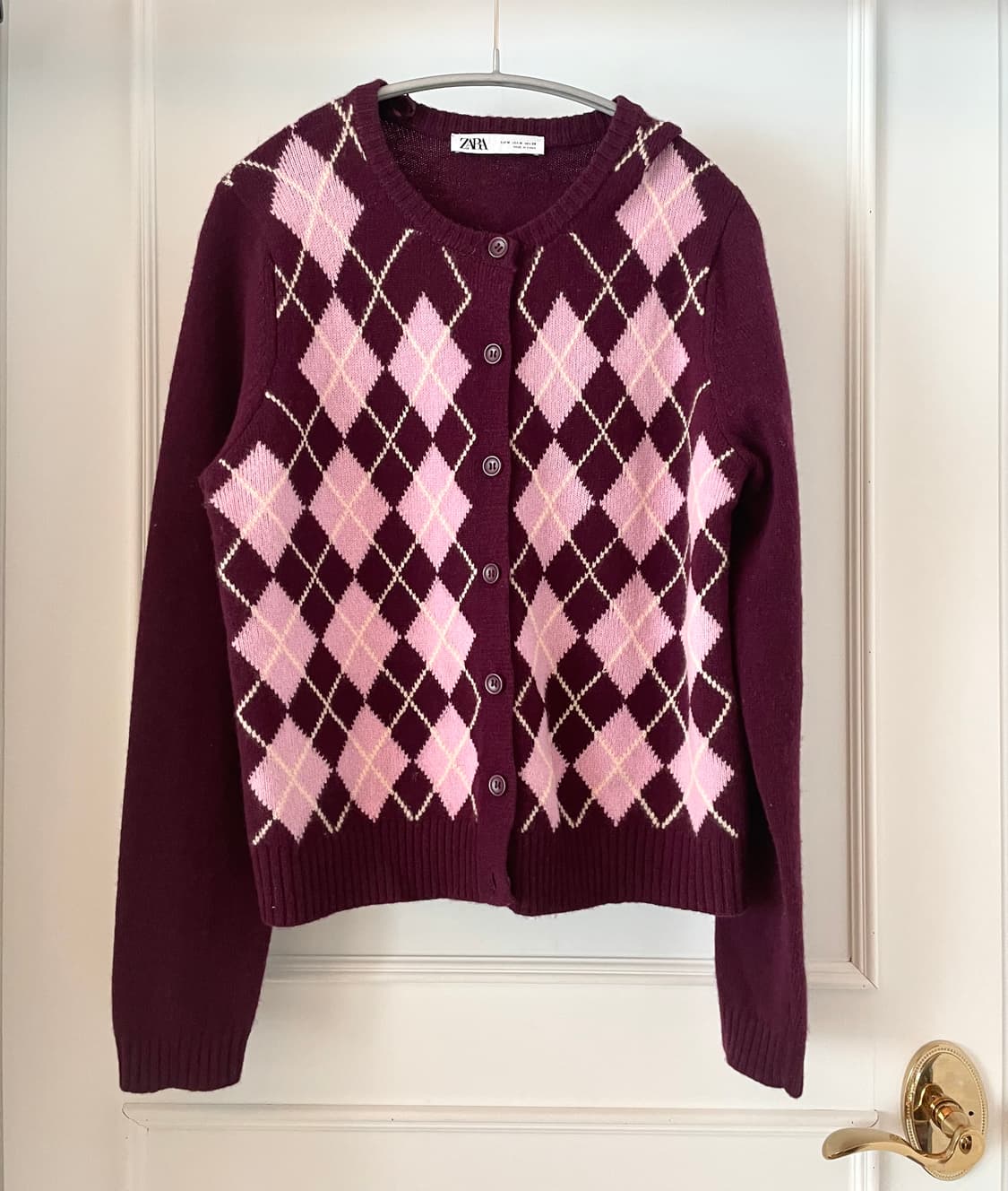 Zara 자라 아가일 패턴 가디건 상품이미지1