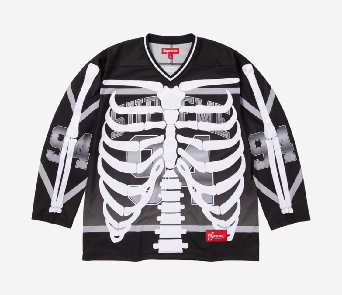 Supreme Bones Hockey Jersey Black 상품이미지1