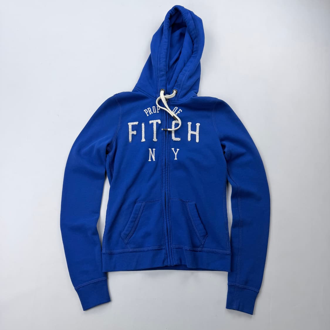 아베크롬비 슬림핏 자수로고 블루 후드집업 상품이미지1