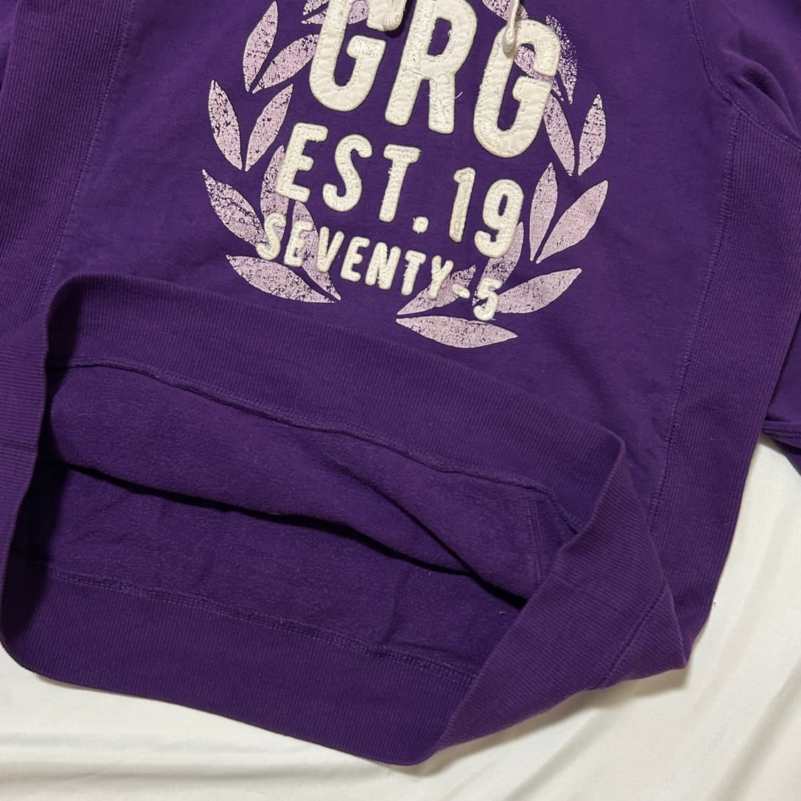 빈티지 프린팅 퍼플 후드티 상품이미지7