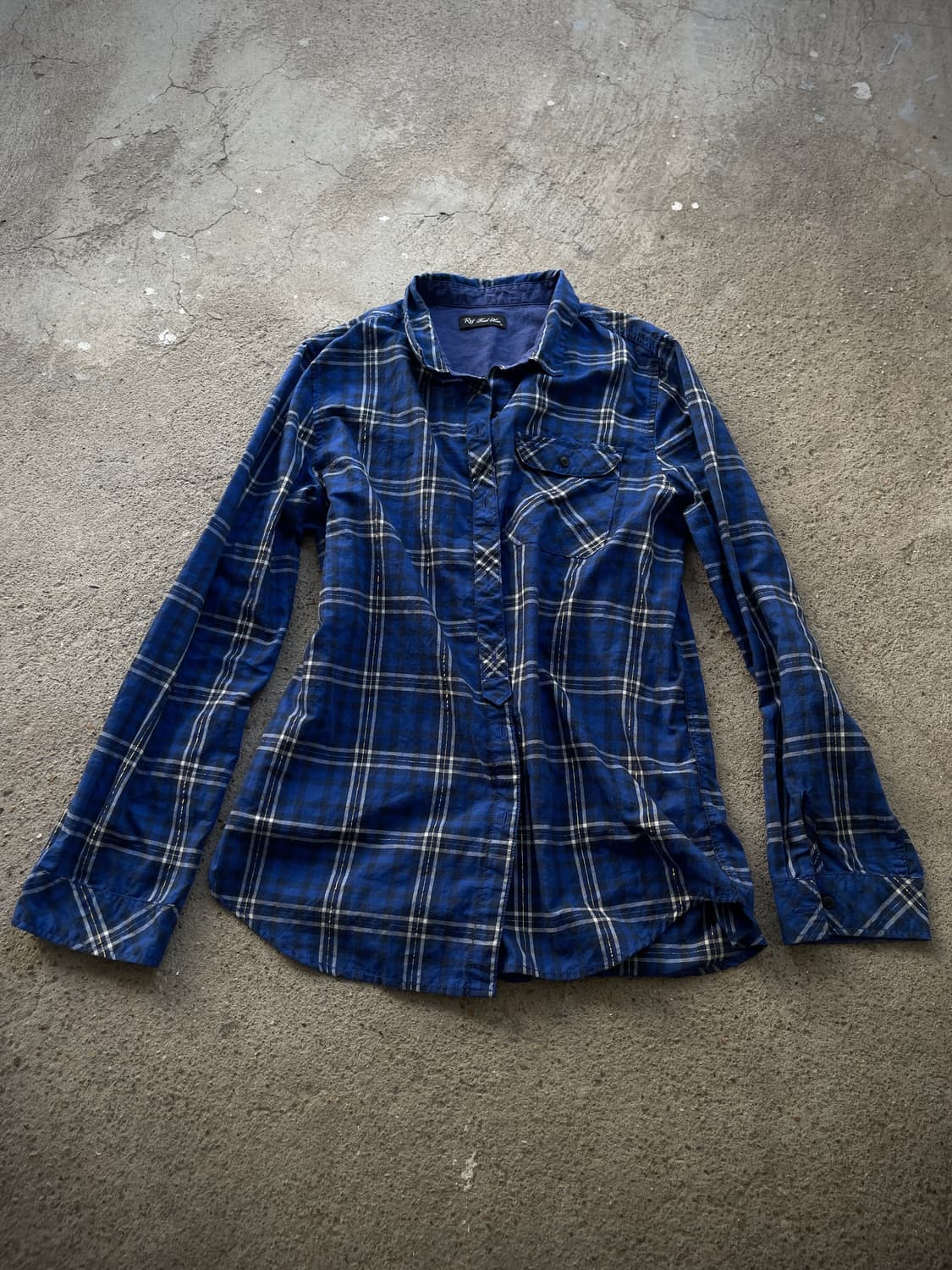 y2k blue check shirts 상품이미지1