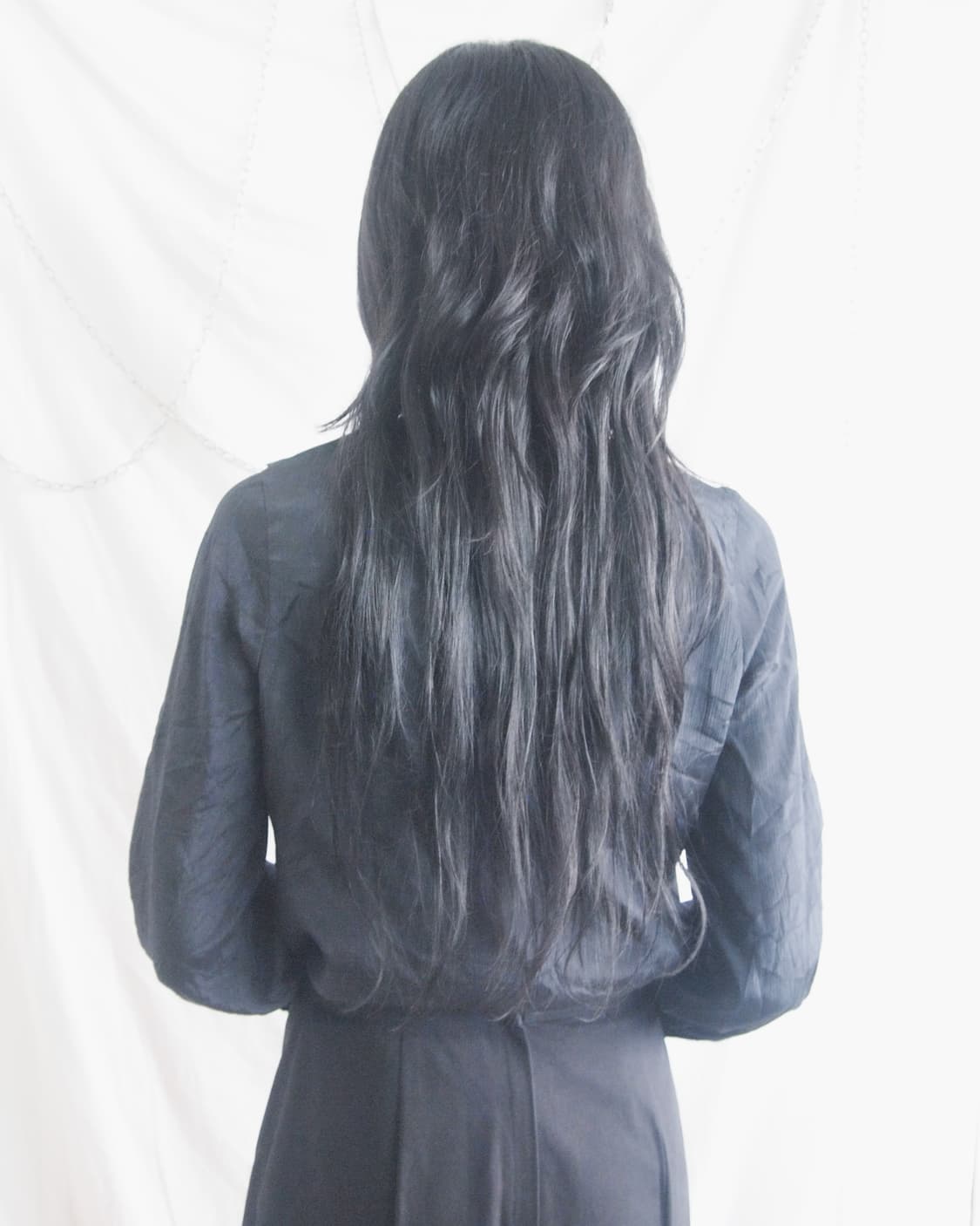 JPN VTG 빅 리본 러플 실크 블라우스 상품이미지2