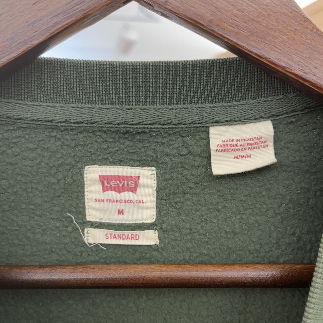 리바이스 올드스쿨 캐주얼 딥 말차카키 기모 맨투맨 M C08722 상품이미지5