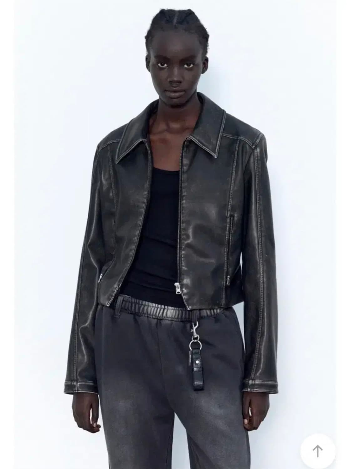 인사일런스우먼 워시드 에코 레더 점퍼 상품이미지3