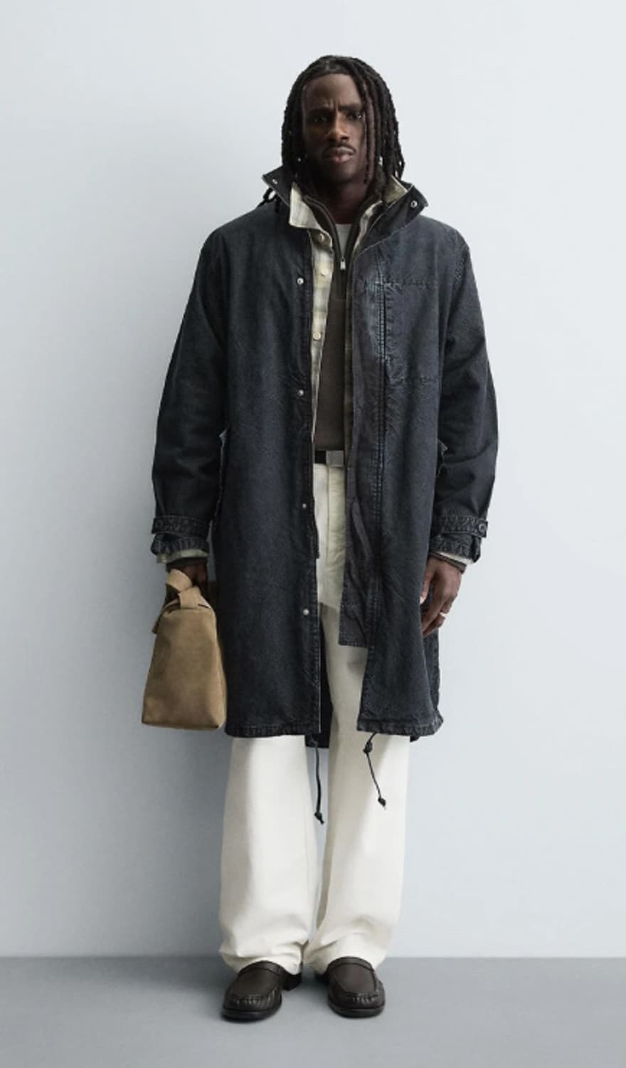 자라 워시드 데님 릴렉스드핏 코트 M 상품이미지2