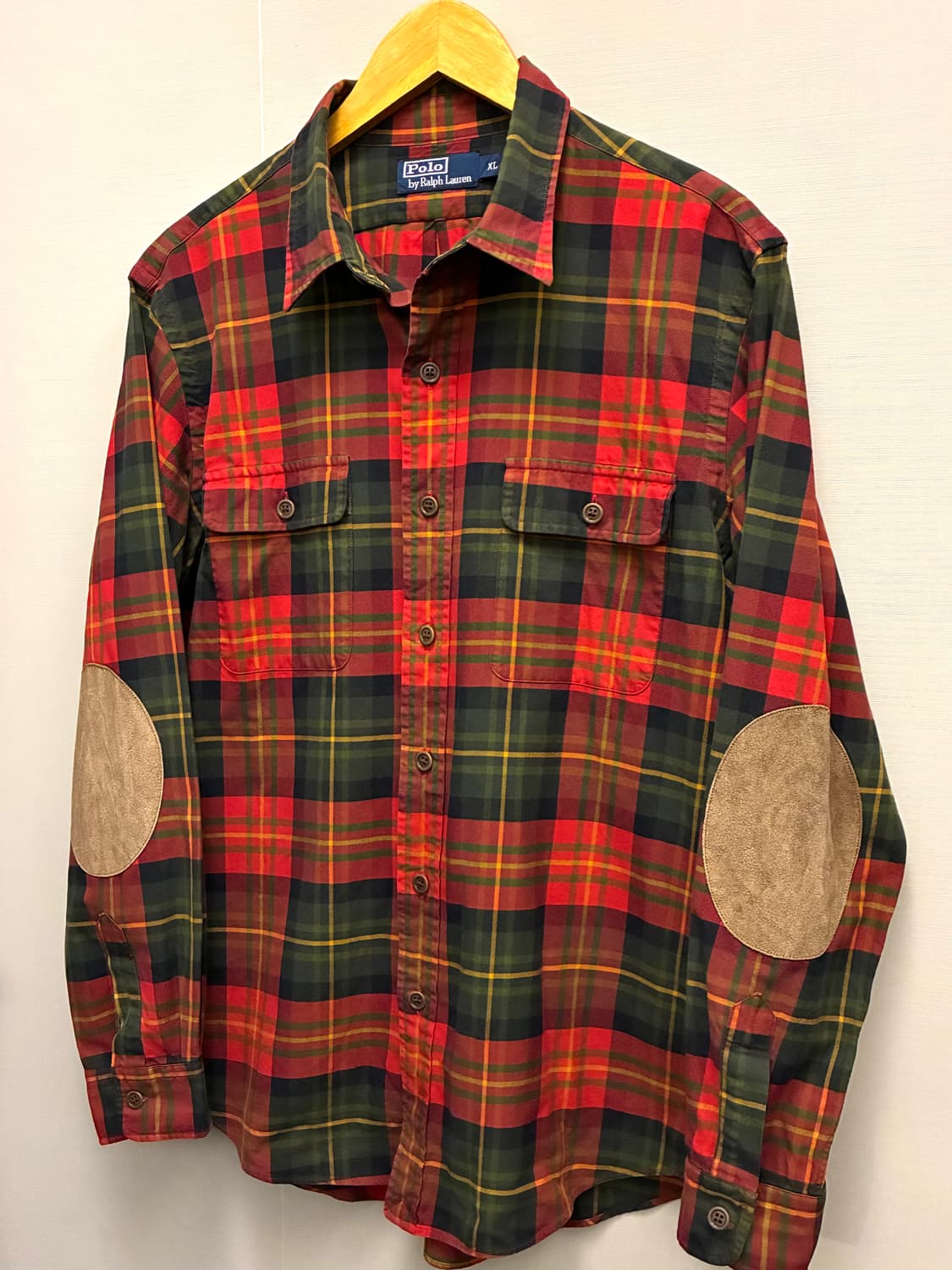 (L)POLO 폴로랄프로렌 타탄체크 포켓 엘보 스웨이드패치 셔츠 상품이미지2