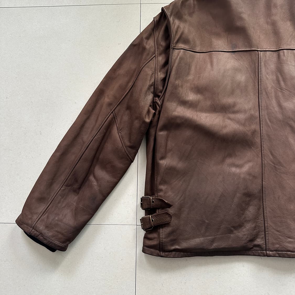 90s 이태리 생산 레더 스포츠 자켓 M 상품이미지10