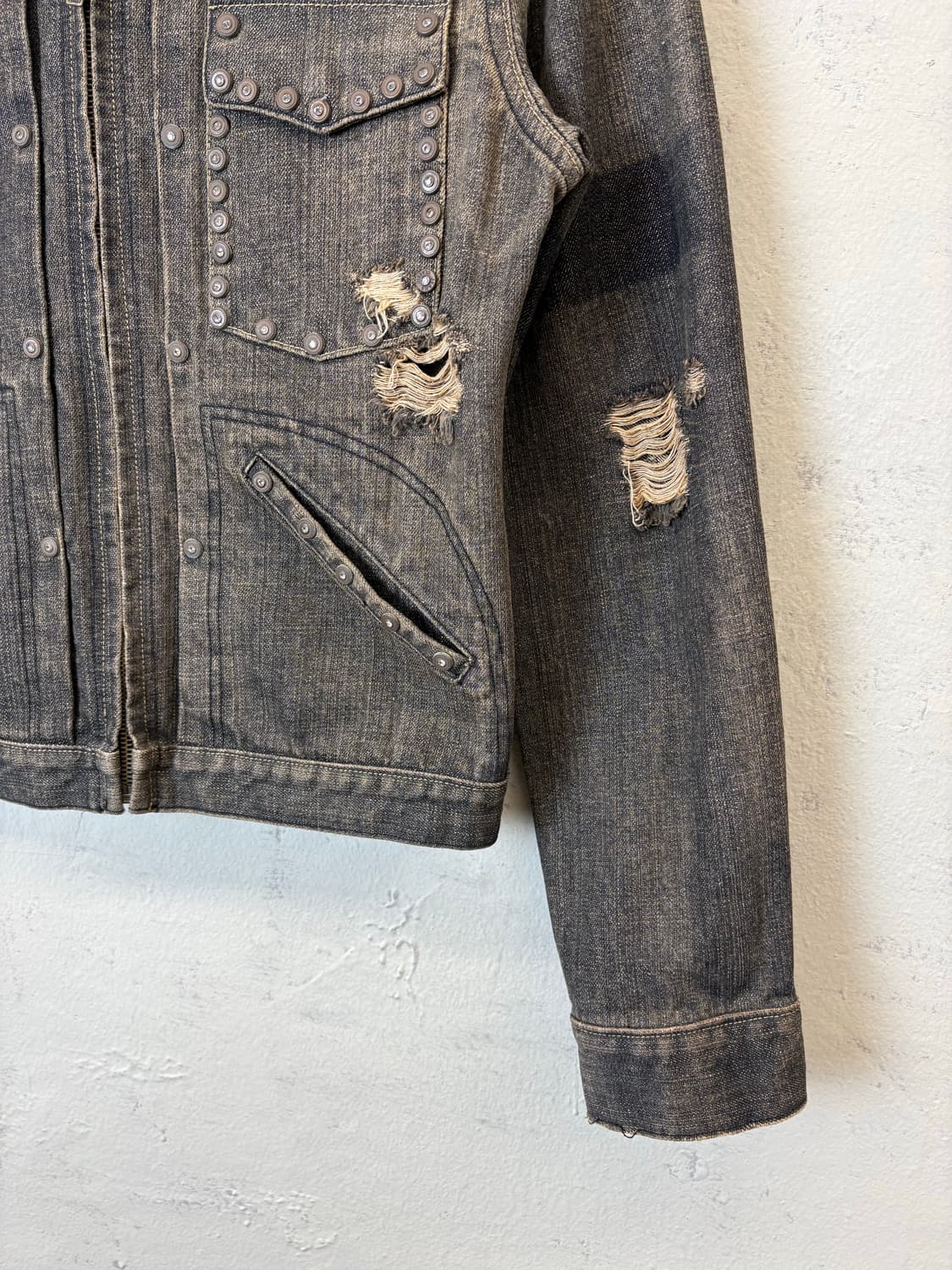 JPN 빈티지 레터링 큐빅 집업 데님 자켓 상품이미지8