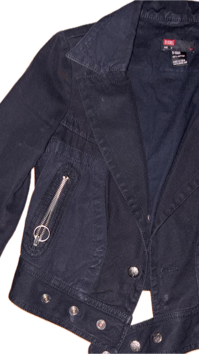 디젤 빈티지 블랙 코튼 펑크 자켓 상품이미지3