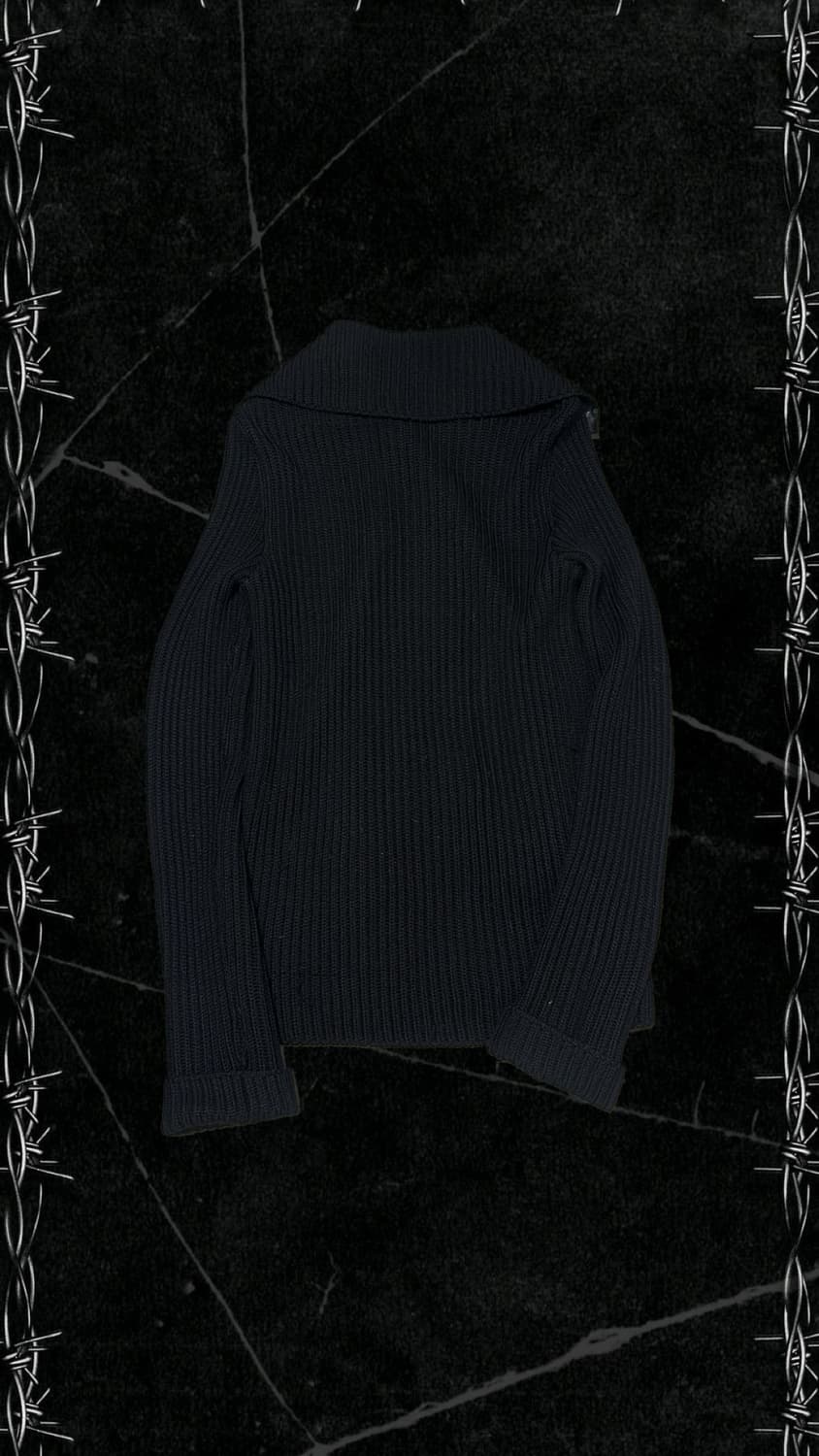 High neck lamb skin knit jacket 상품이미지2