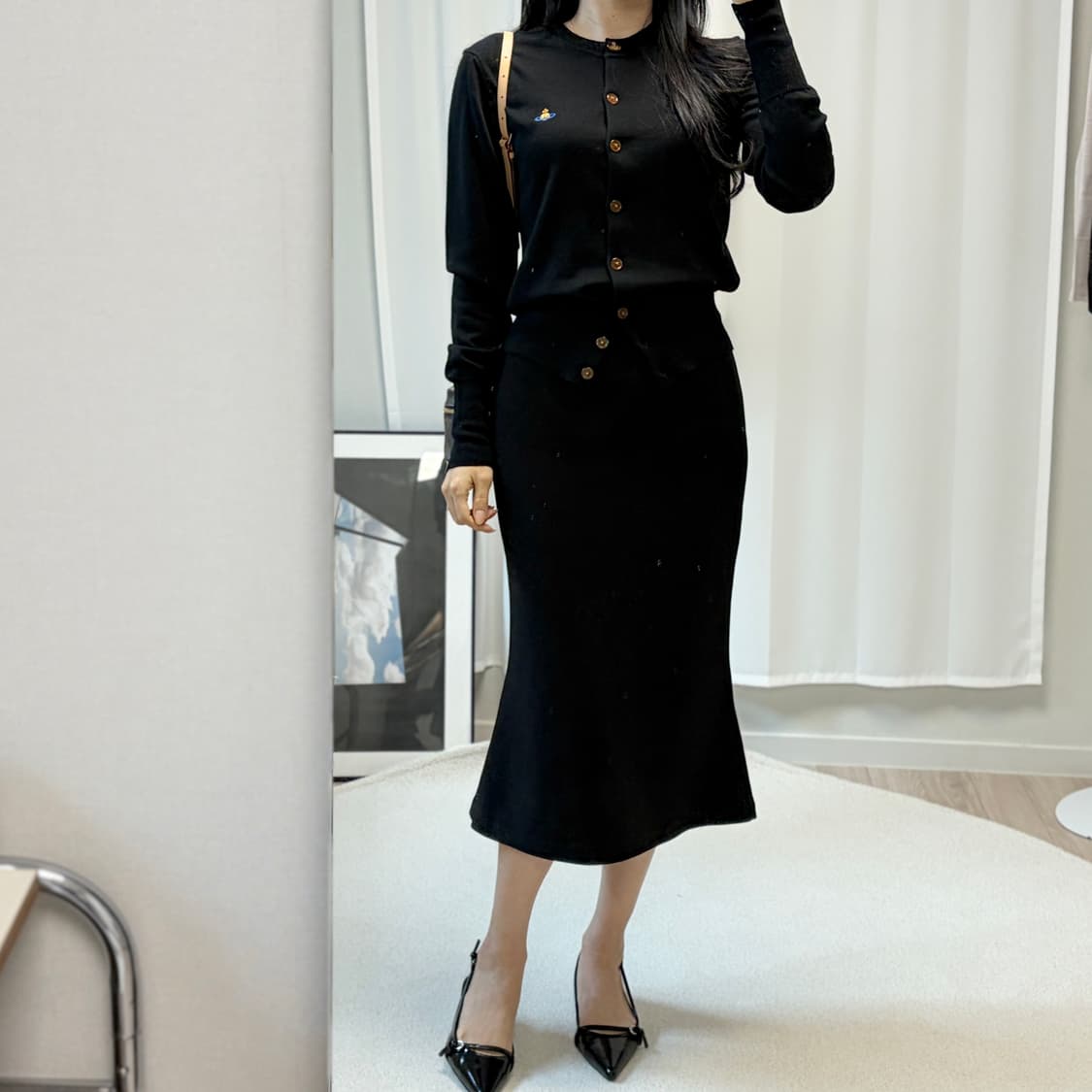 비비안웨스트우드 베아 버진울 가디건 블랙 상품이미지10