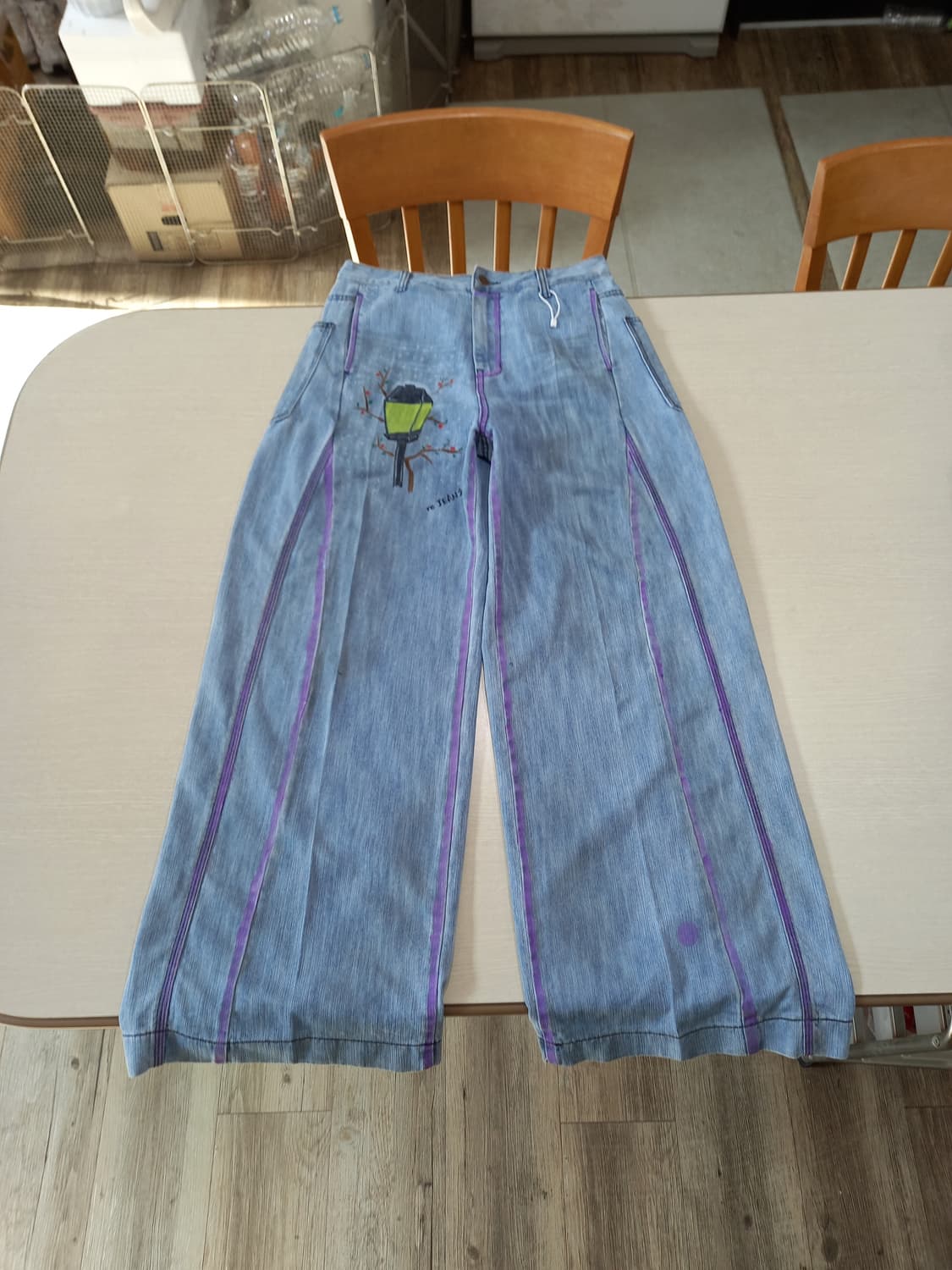 28-29 새상품 THEILMA  더티워싱 플레어데님 커스텀 28-919 상품이미지1