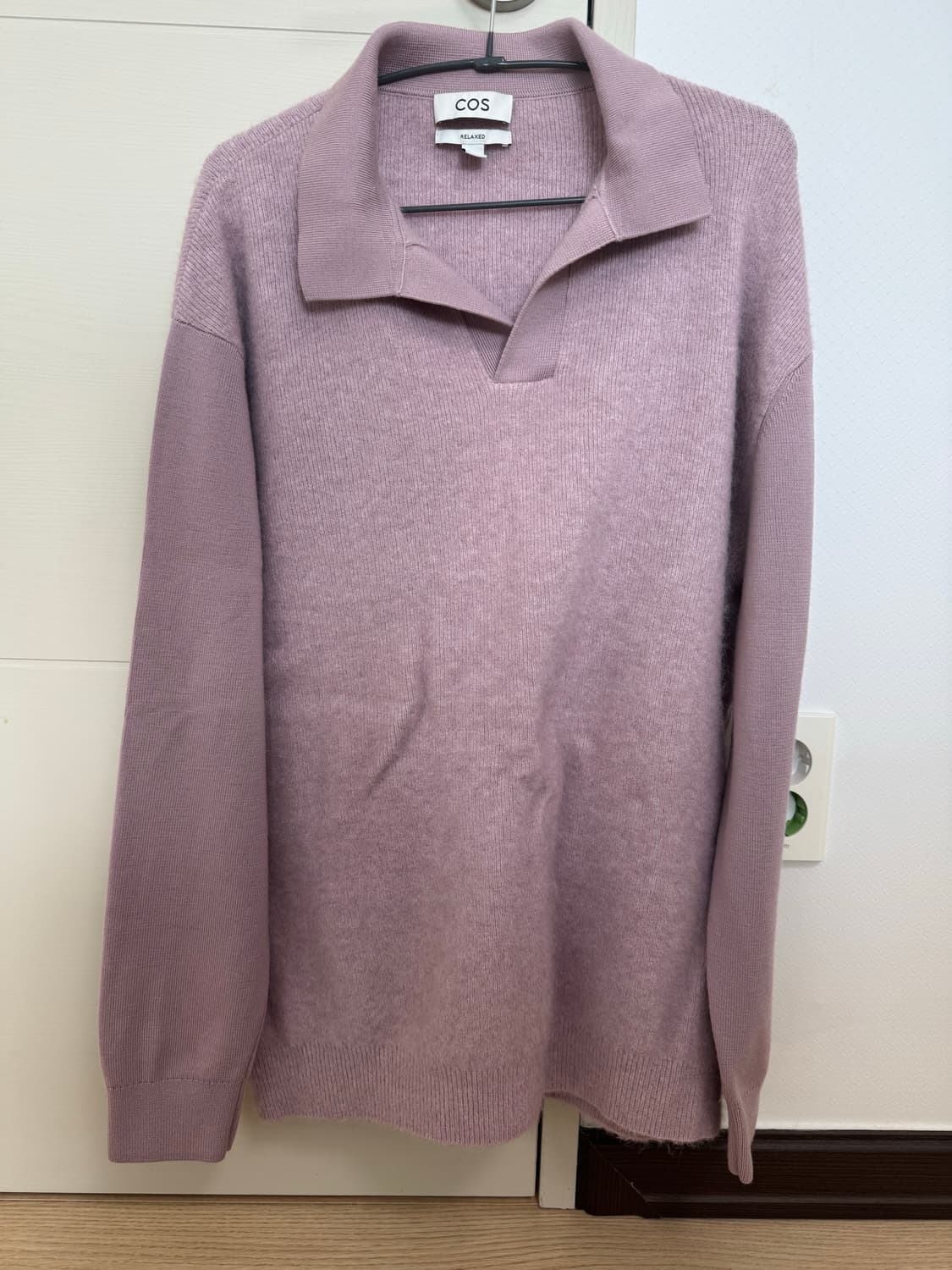 코스 오픈 카라 니트 더스트 핑크(M) 상품이미지1