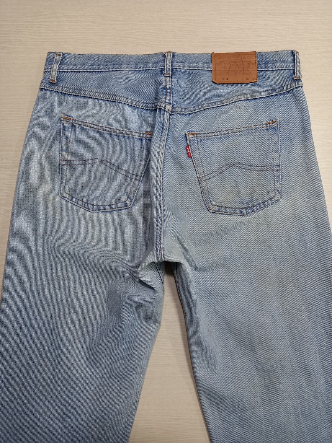 35 90's 리바이스501 USA 슬림일자진 연청 35-254 상품이미지4