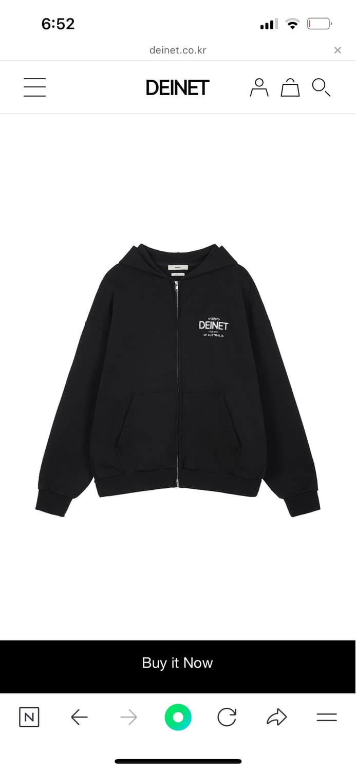 새상품) 다이닛 후드집업 블랙 상품이미지1