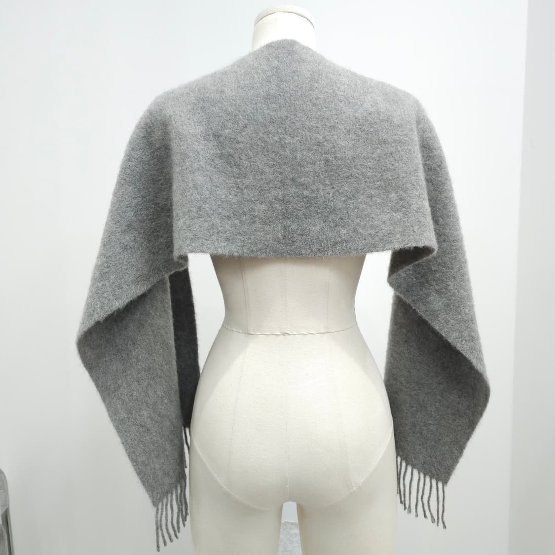 캐시미어 100% 그레이 머플러 남녀공용 상품이미지3