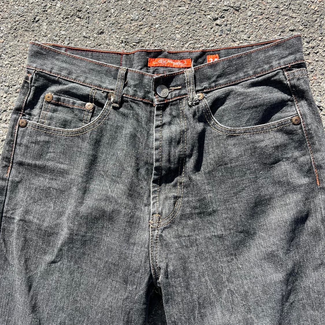 에드하디 자수 흑청 루즈핏 진 상품이미지5