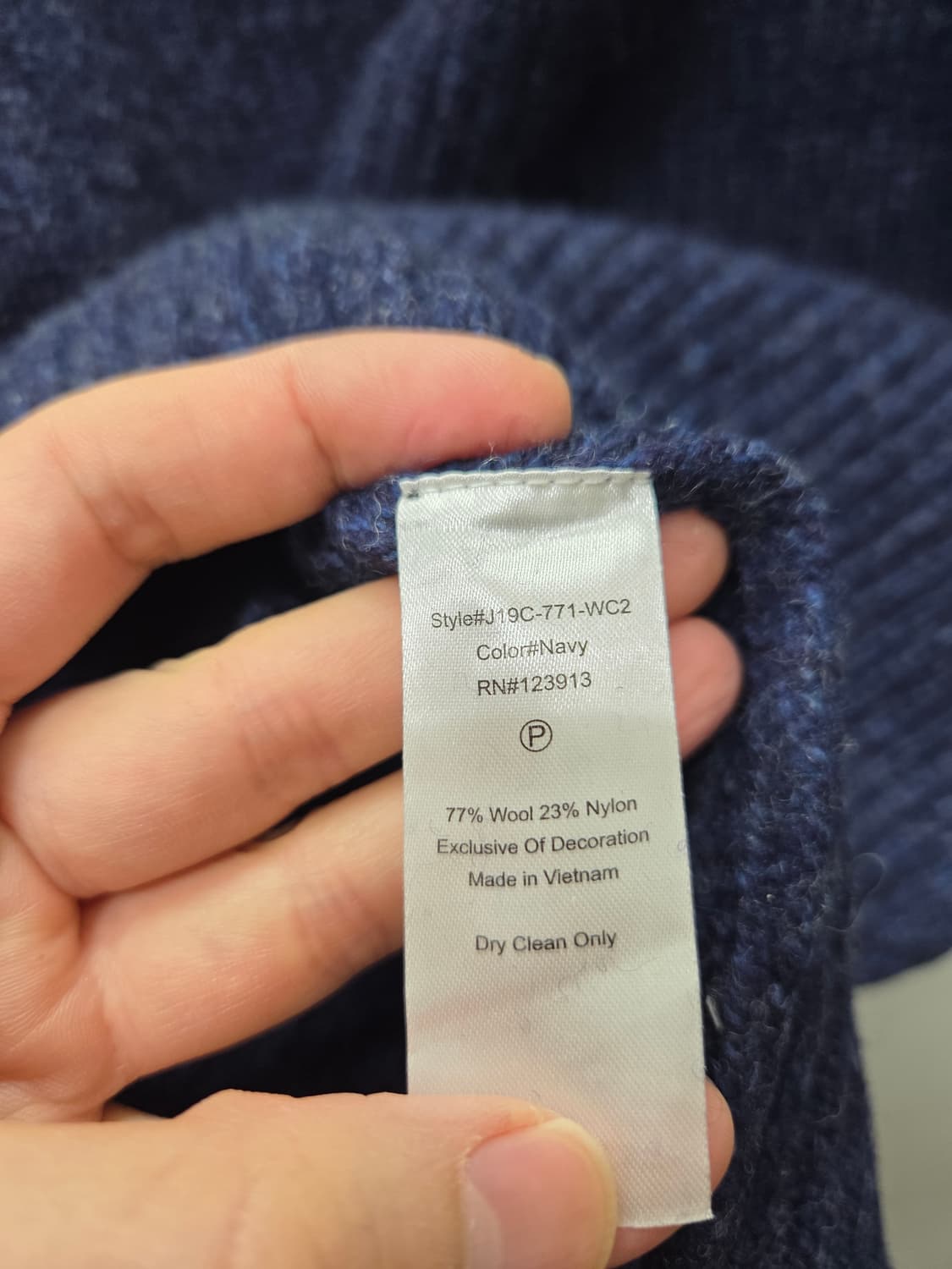 잭스뉴욕 네이비 울 니트 스웨터 상품이미지5