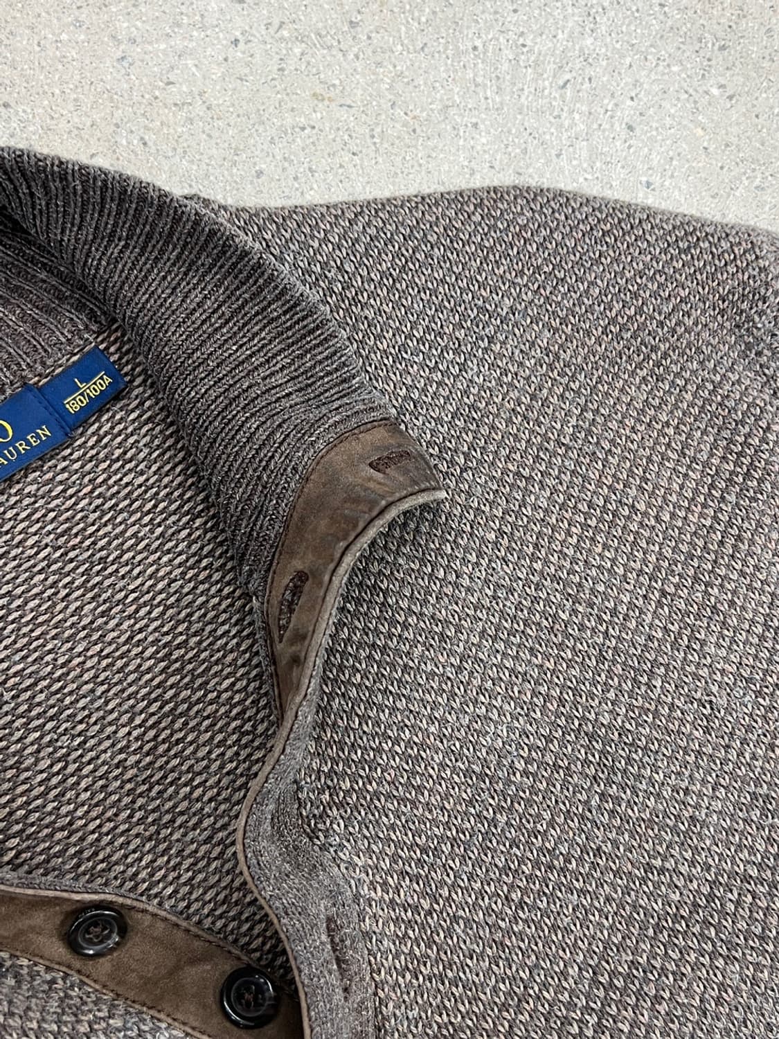 폴로 랄프로렌 배색 실크 카라 니트 상품이미지7