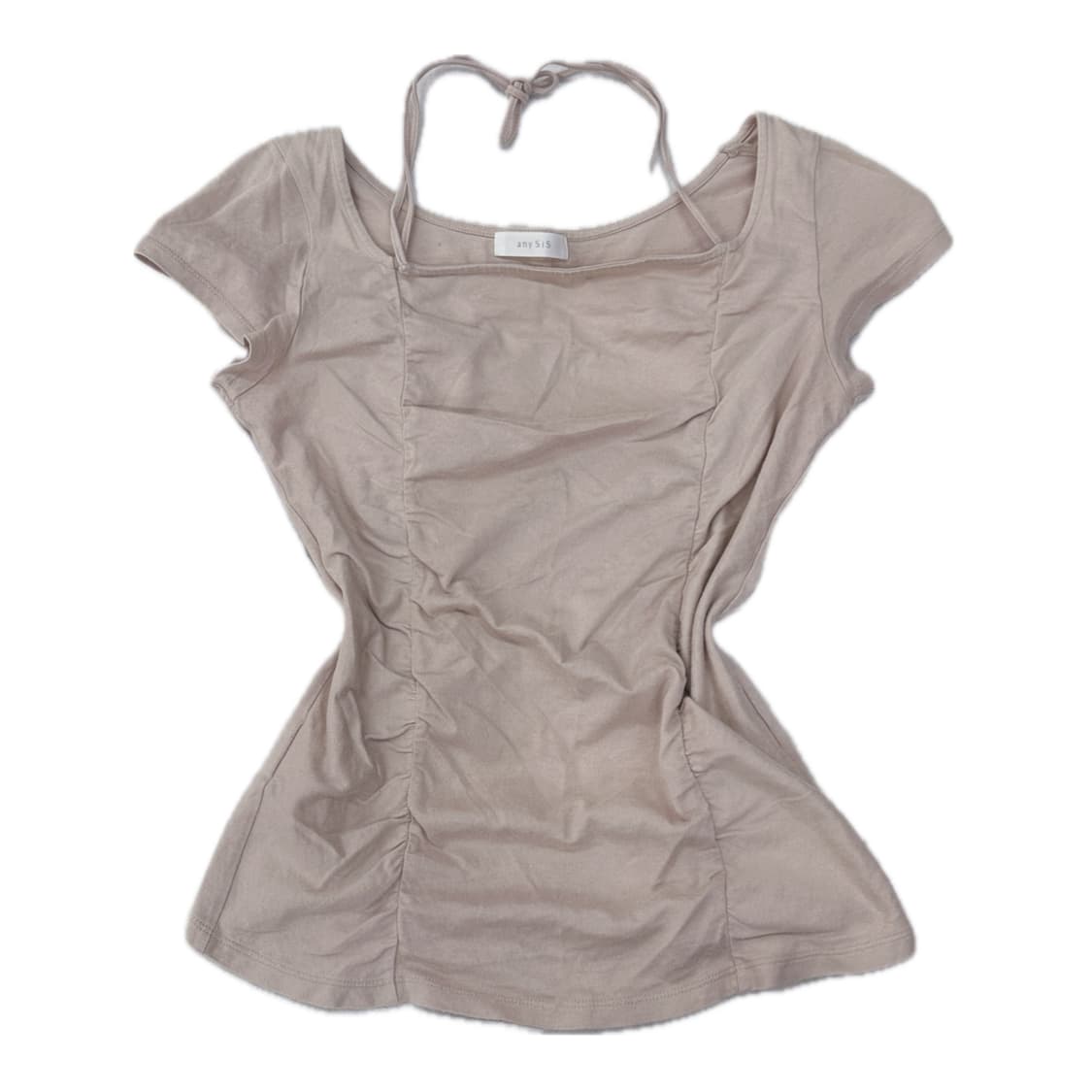 any sis 핑크 타이 셔링 포인트 반소매 반팔 티셔츠 갸루 러블리  상품이미지2