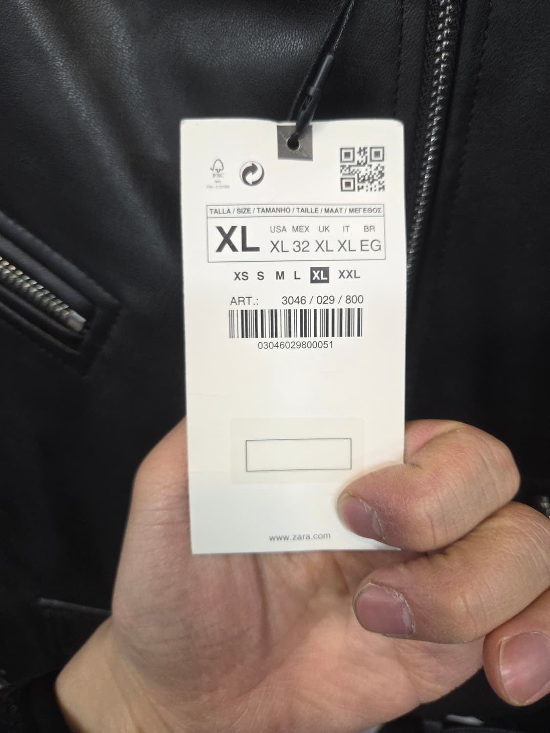 자라 여성 페이크 레더 라이더 자켓 xl 상품이미지4