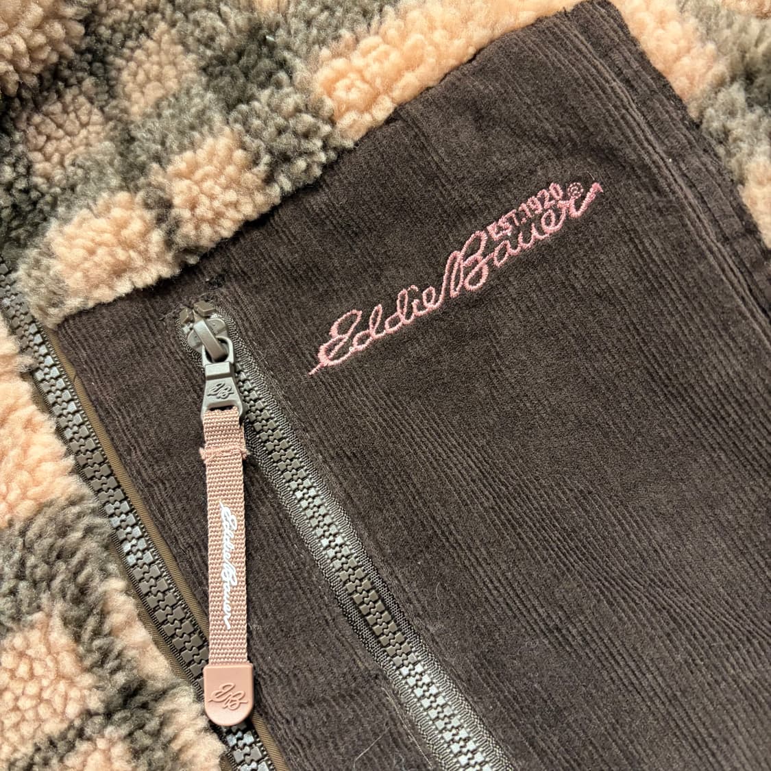 [M] 에디바우어 핑크 체크 플리스 자켓 B561 상품이미지4