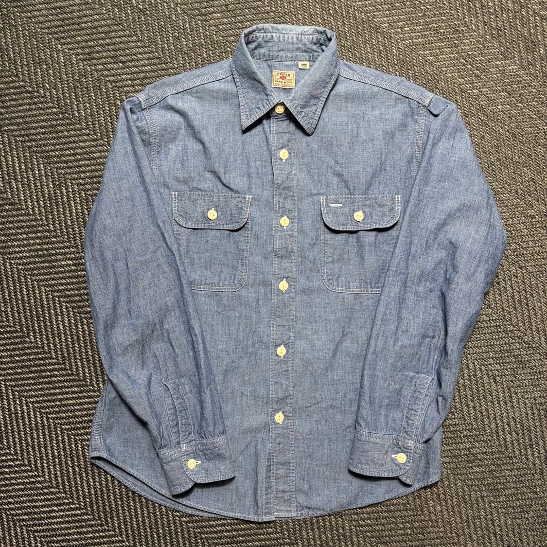 슈가케인 블루 샴브레이 워크 셔츠(S) 상품이미지1