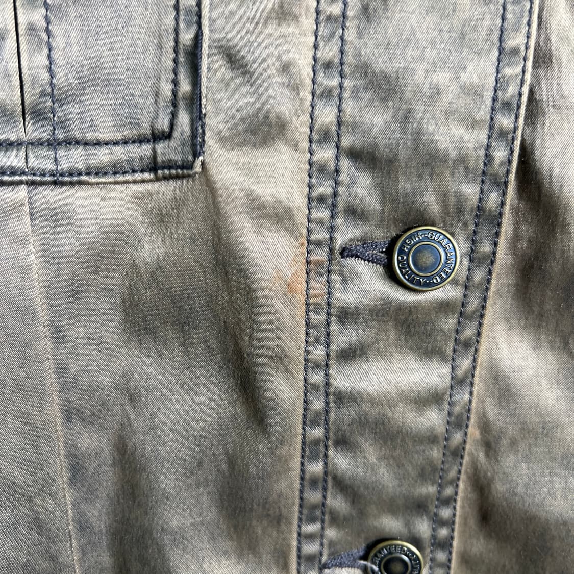 VTG 빈티지 카키 사틴 벨티드 사파리 자켓 M 상품이미지8