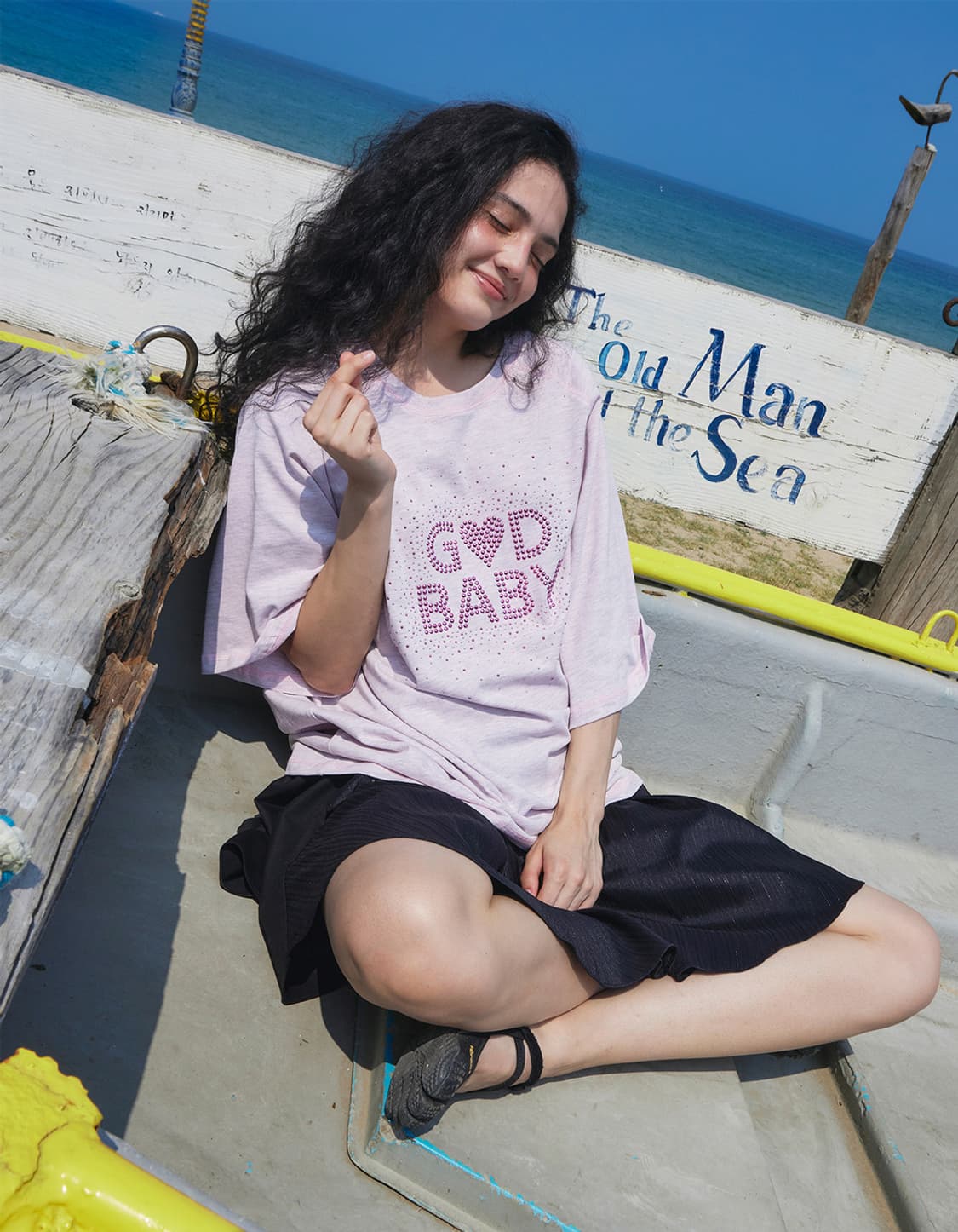 김미더영 G_God_Baby T-Shirts - Baby Pink 상품이미지1