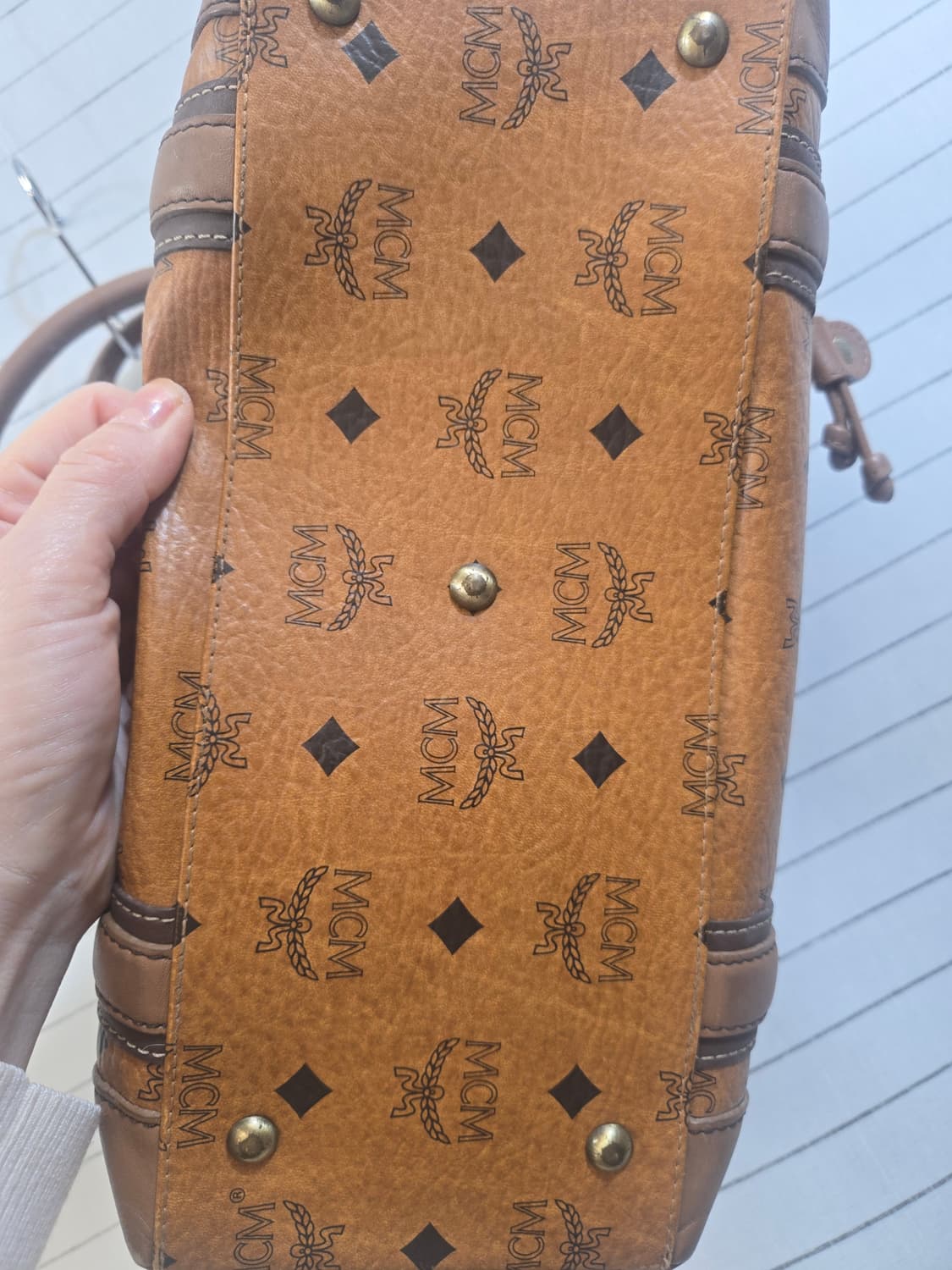 MCM 로고 숄더백(정품) 브라운 토트백 상품이미지7