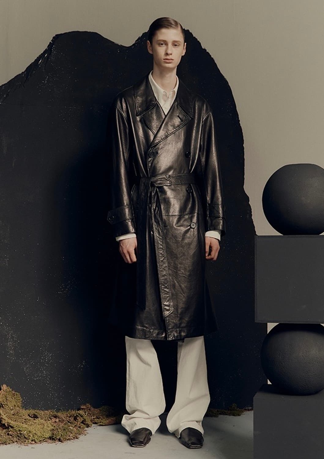 쿠어 리얼레더 트렌치코트 SIZE L 상품이미지2