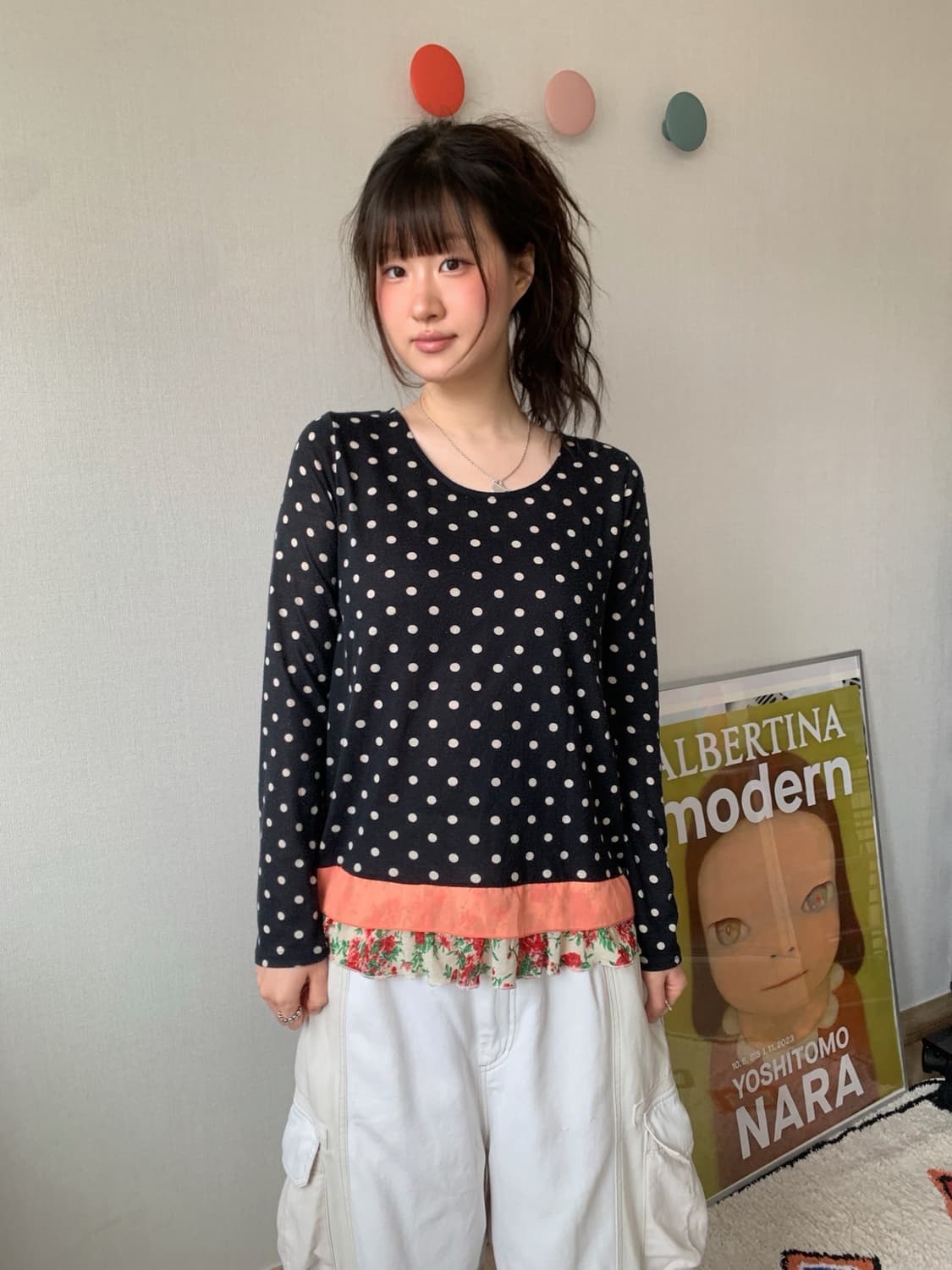 sunao kuwahara, dot cotton top 상품이미지1