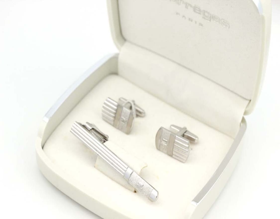 쿠레쥬 A등급 5.3cm 남자 명품 넥타이핀 커프스 세트  상품이미지1