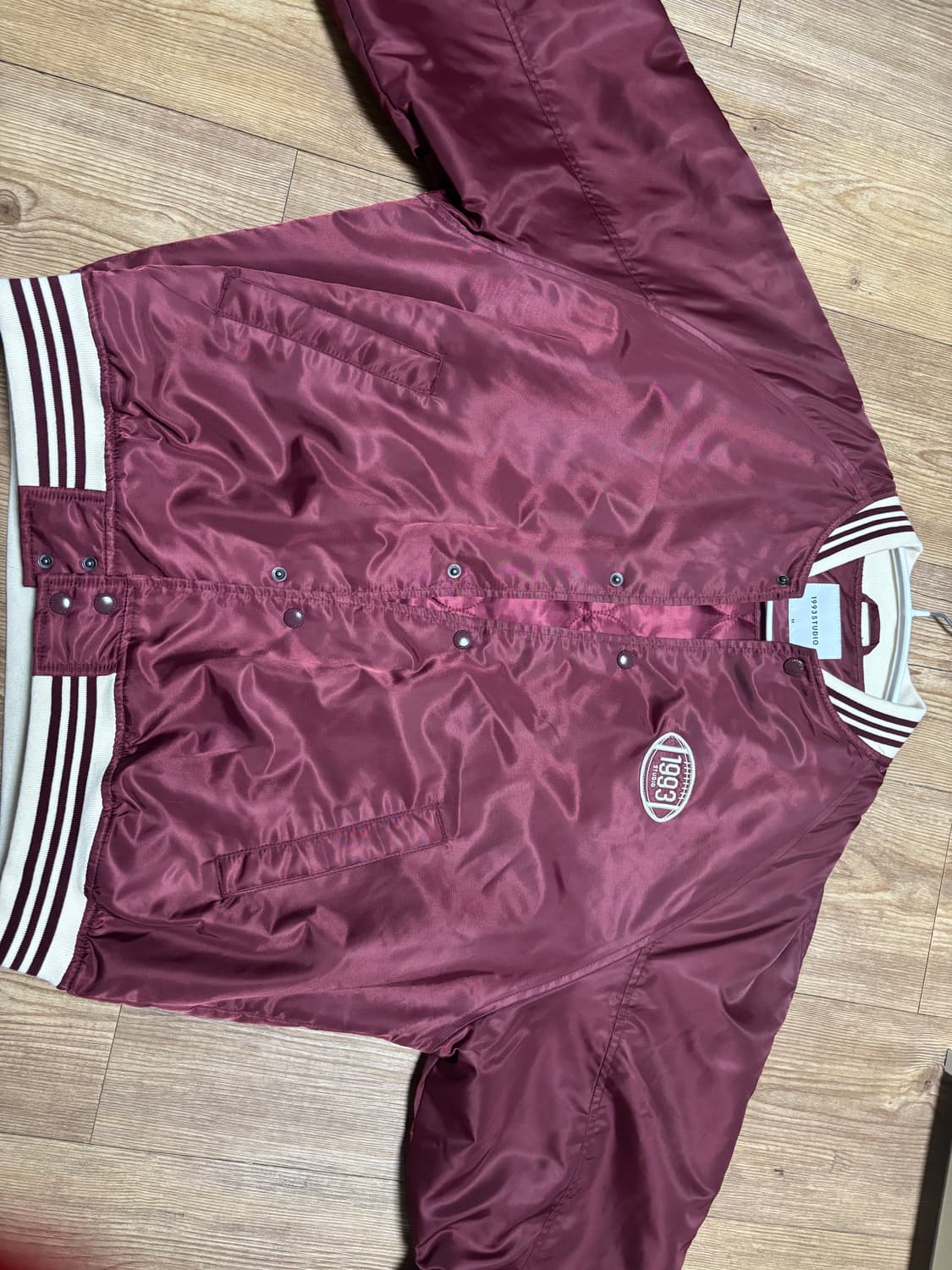 1993 STUDIO_나일론 바시티 자켓_버건디_ 상품이미지4