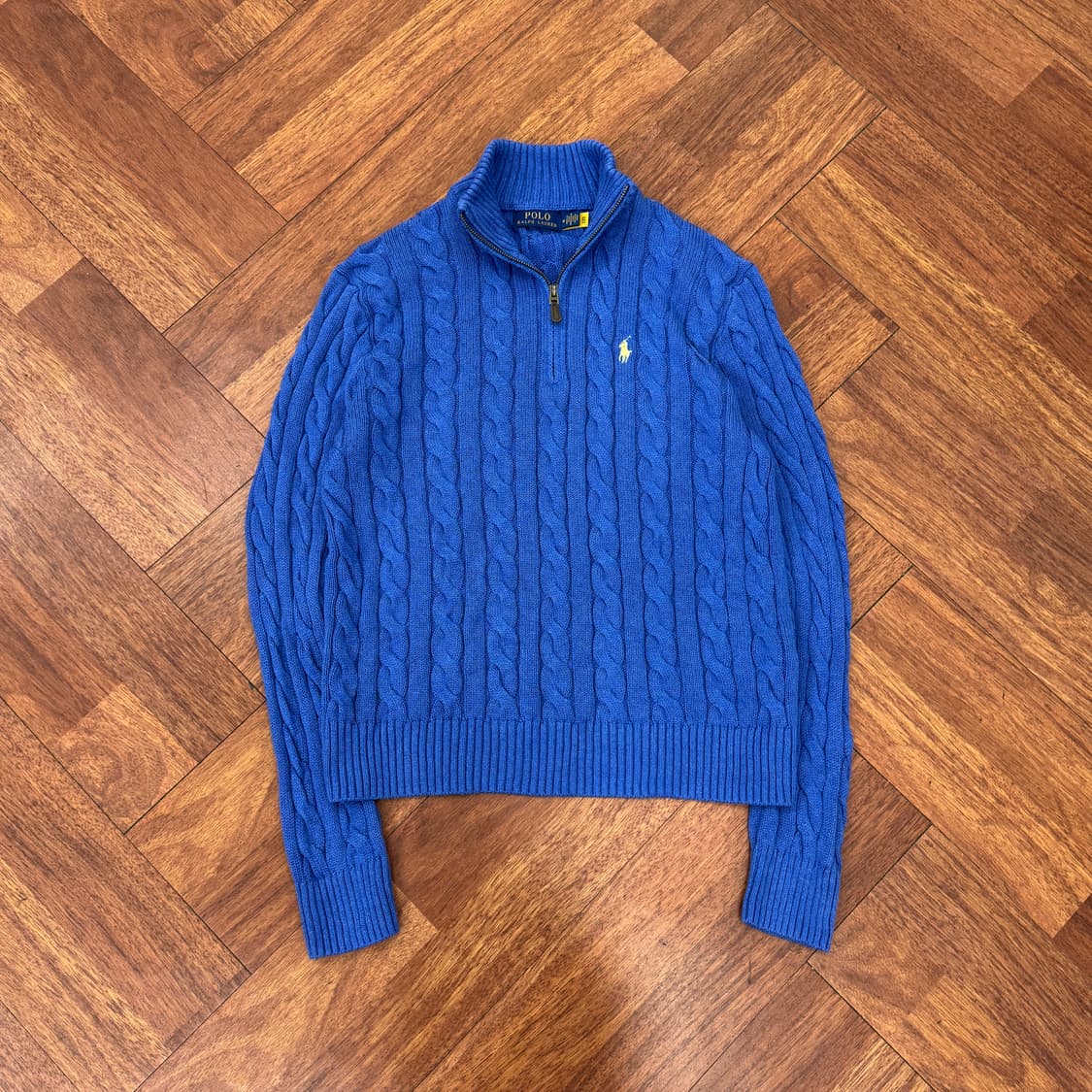 M(100) 폴로 랄프로렌 하프집업 케이블 니트 상품이미지1
