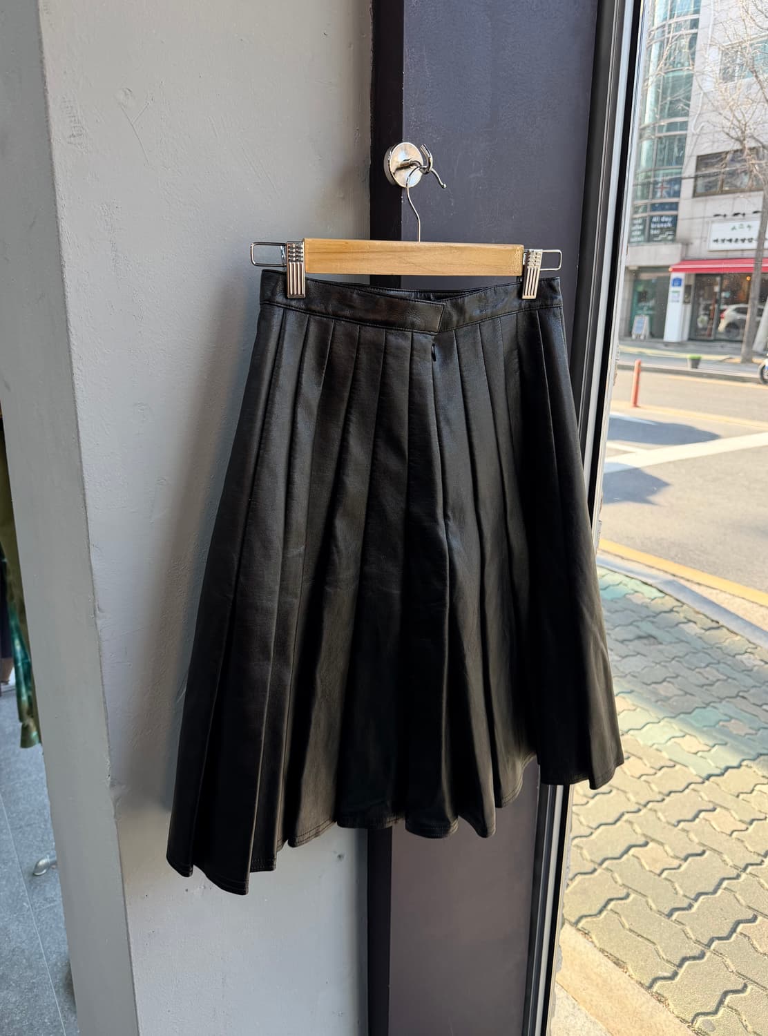 S/ 준야 와타나베 2011FW 레더 플리츠 스커트 블랙 상품이미지8