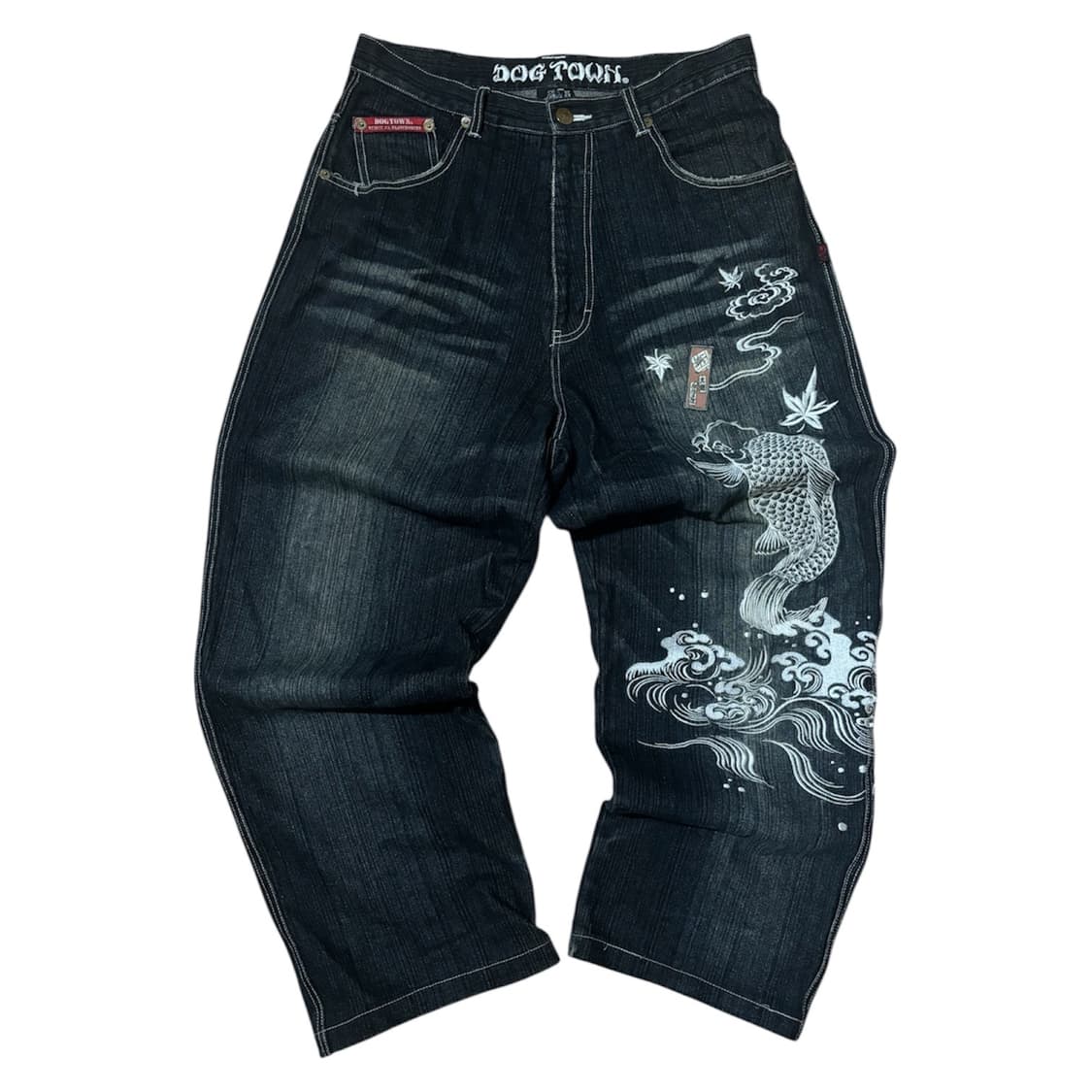 [DOG TOWN] 독타운 오리엔탈 잉어 자수 배기 데님 팬츠 상품이미지1