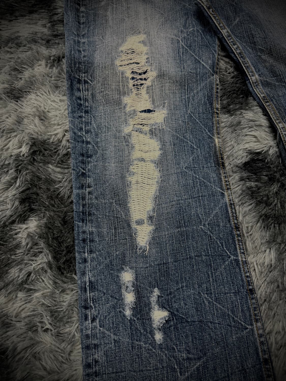 그런지 워싱 데미지 데님 팬츠 상품이미지5