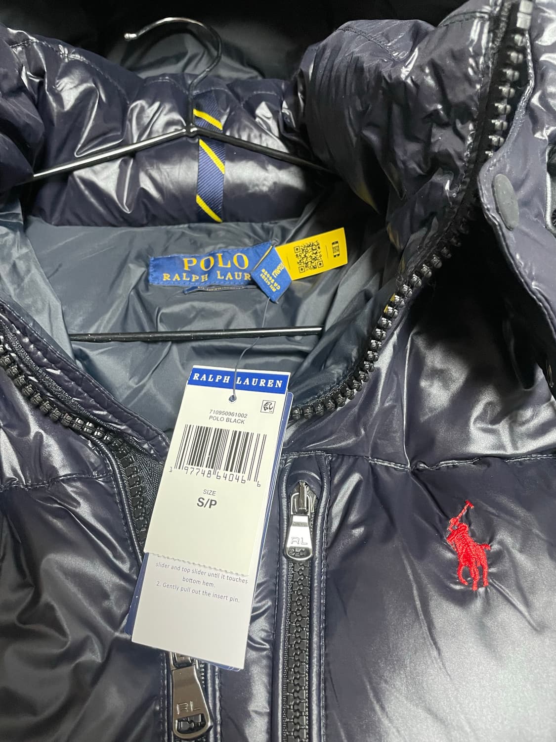 폴로 유광 패딩 블랙 S 상품이미지2