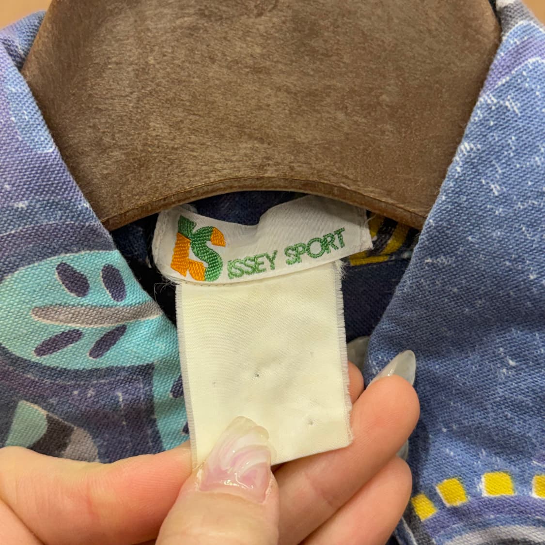 이세이미야케 이세이 스포츠 셔츠 빈티지 패턴 유니크 디자인 디테일 블루 상품이미지8