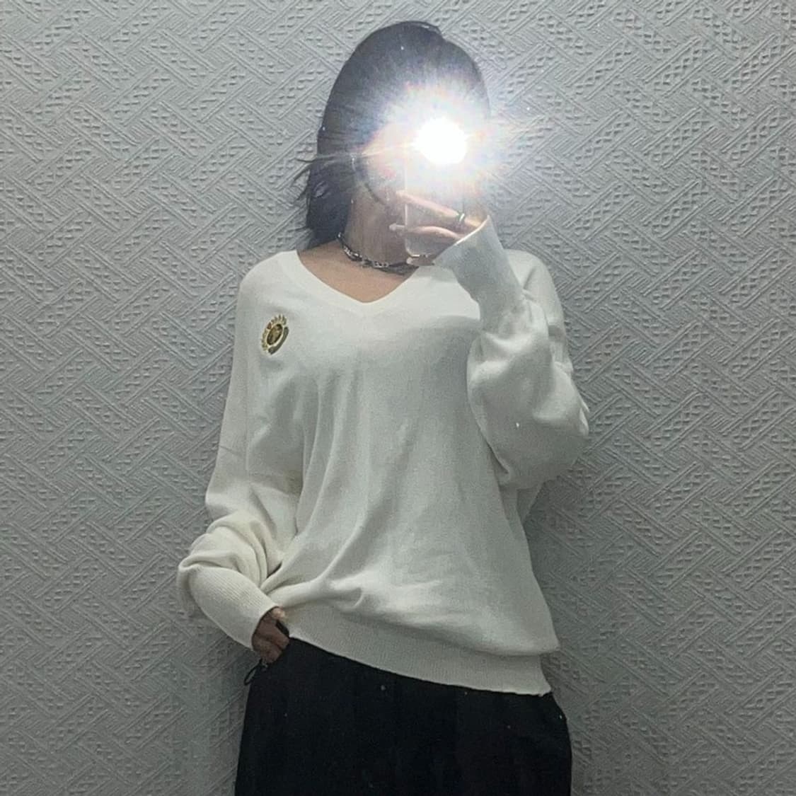 버버리 정품 패치로고 브이넥 코튼 니트 스웨터 105 C06377 상품이미지2