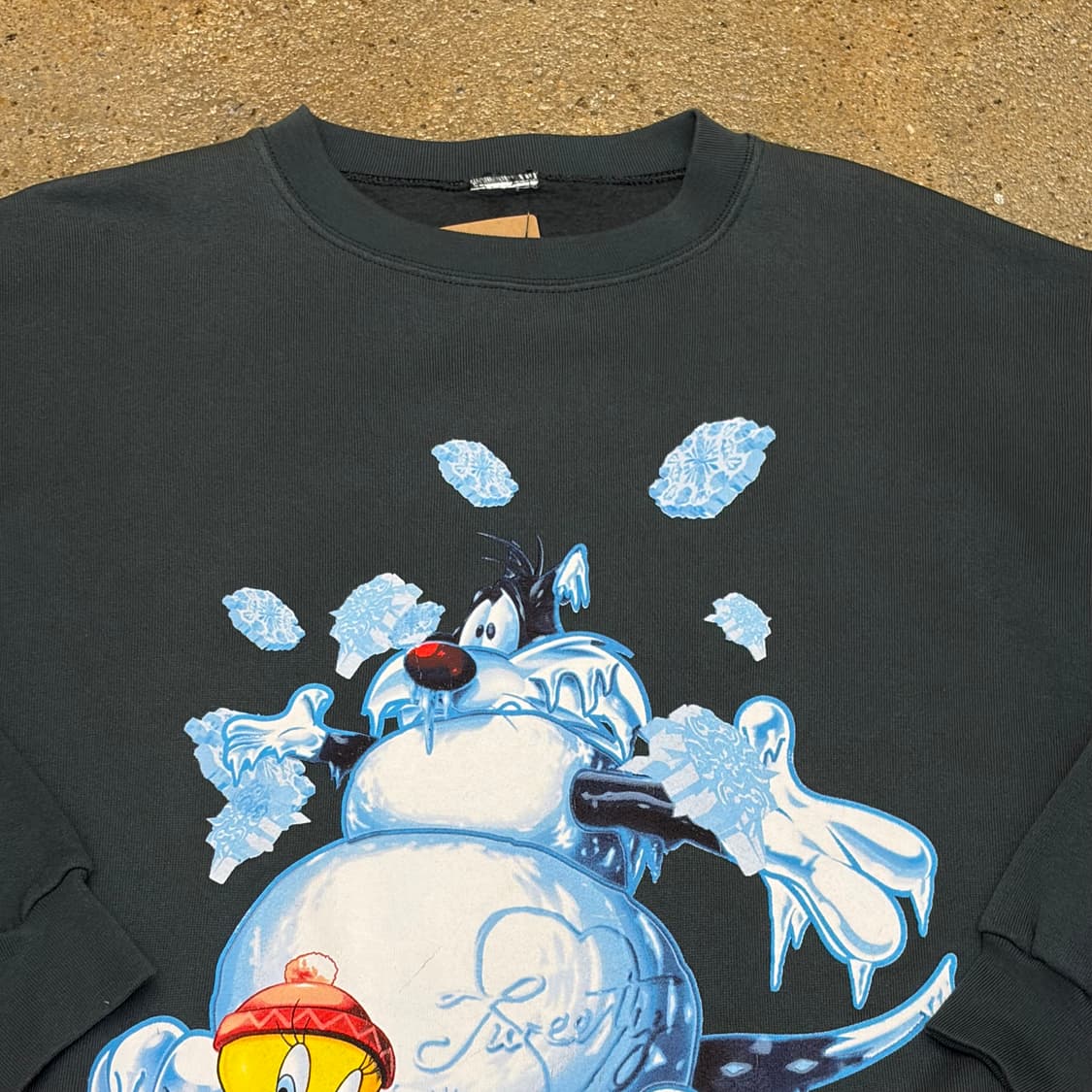  USA 미국 빈티지 루니툰즈 트위티 눈사람 맨투맨 상품이미지3