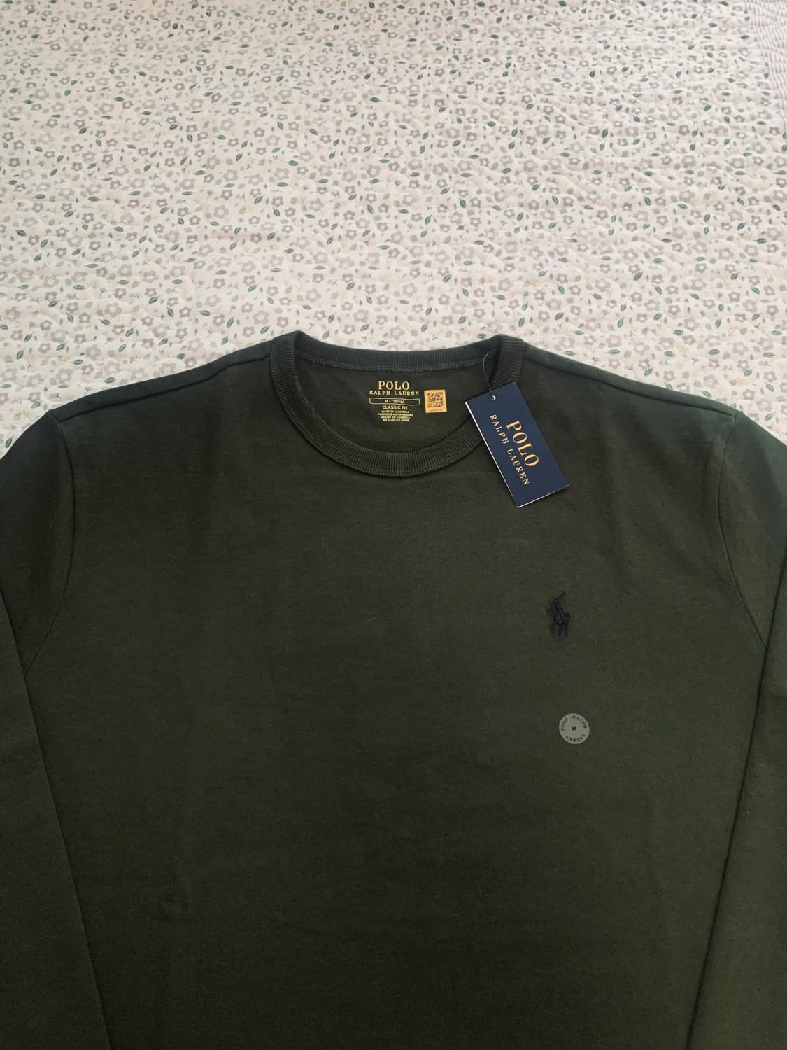 [M] 폴로 랄프로렌 클래식핏 저지 롱 슬리브 티셔츠 컴퍼니 올리브 상품이미지8