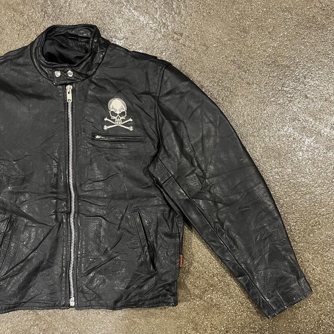 90s 핫레더 스컬 싱글 라이더 자켓 (105) 상품이미지3