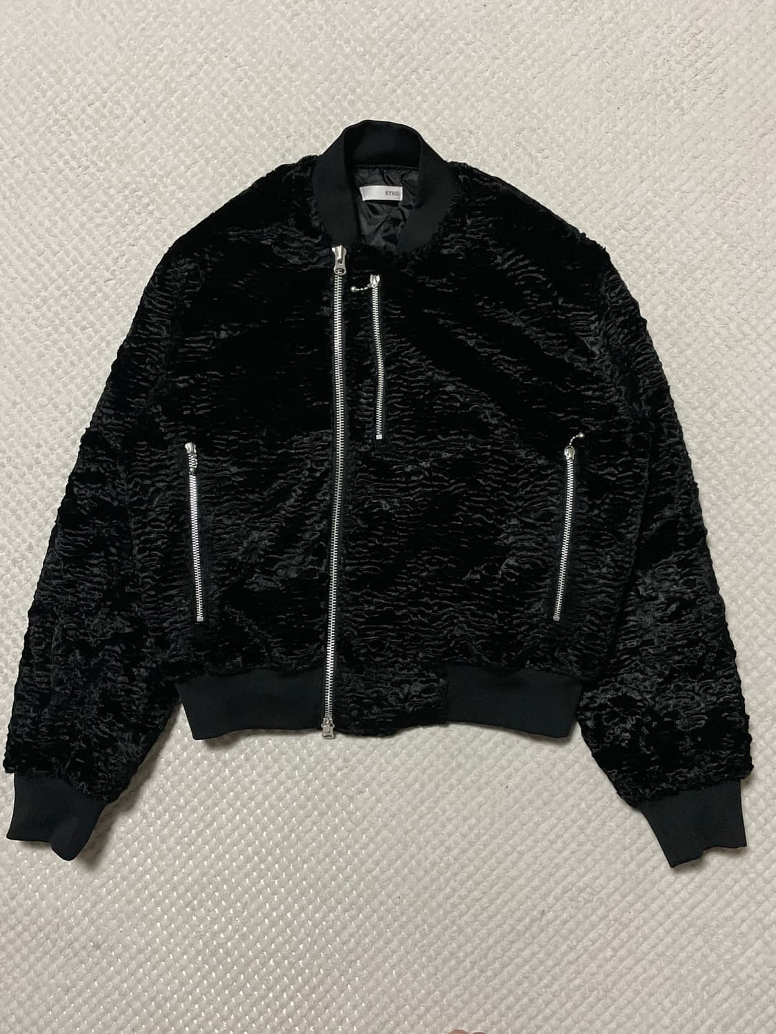 KYHO 기호 2WAY 벨벳 쇼트 봄버 블루종 자켓 블랙(클리닝O) 상품이미지1