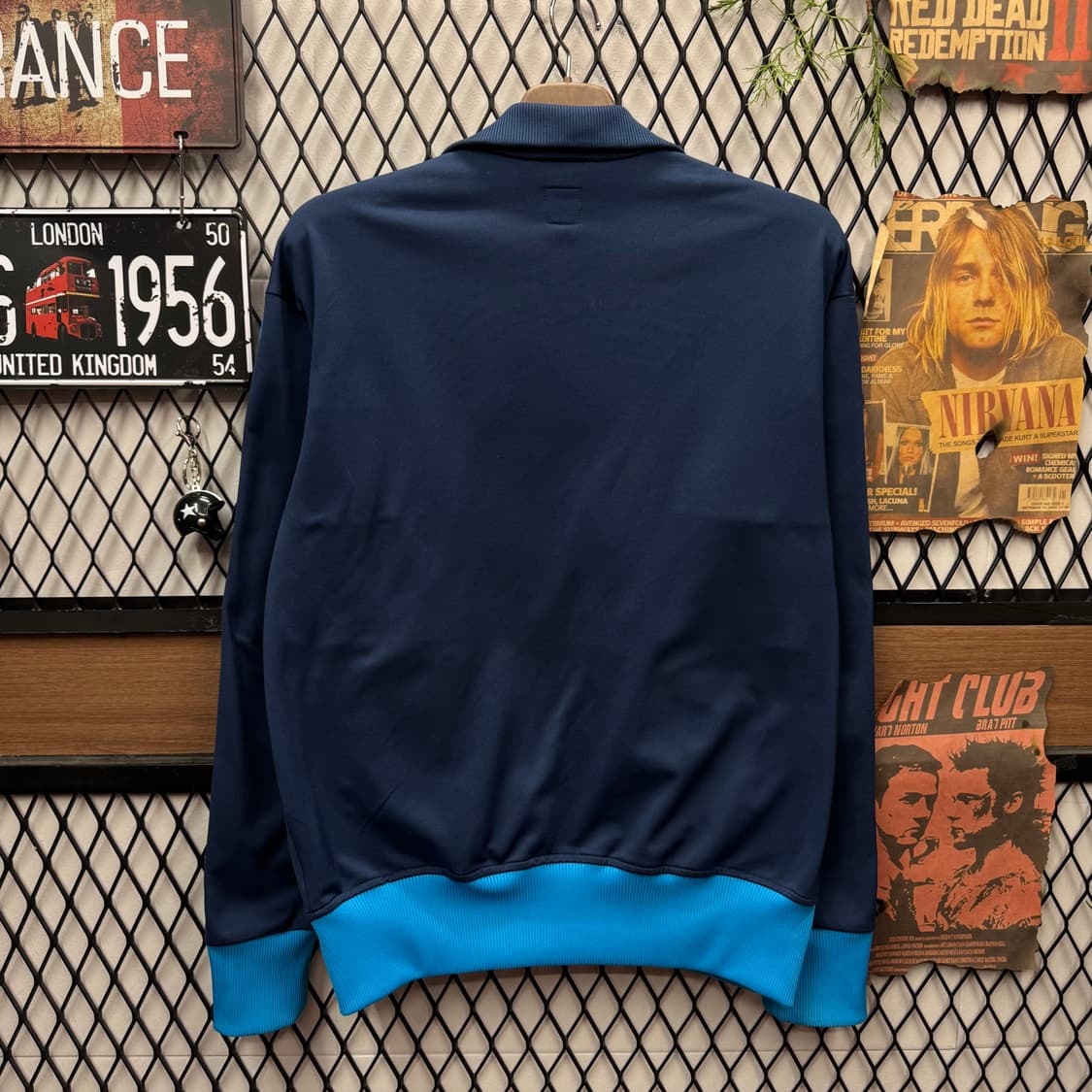 00s 아디다스 트랙자켓 전면 레터링 로고 포인트 네이비 블루 상품이미지2