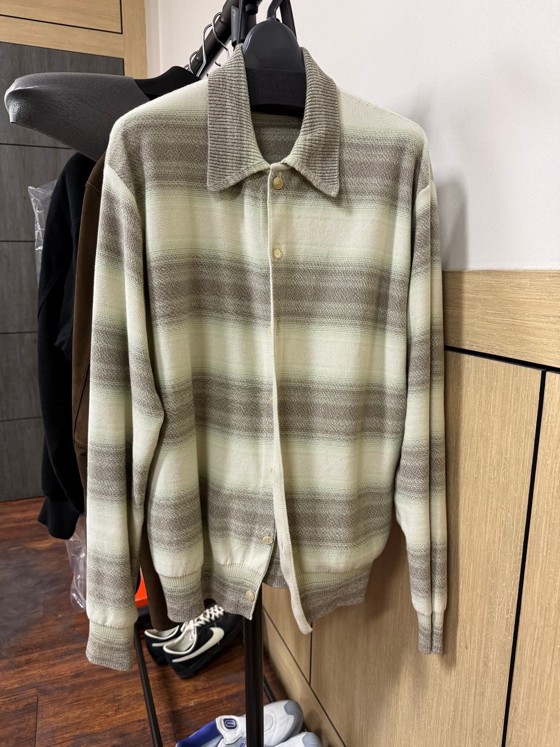 [5] 오라리 26ss 코튼 실크 스프라이트 가디건 라임그레이 상품이미지1