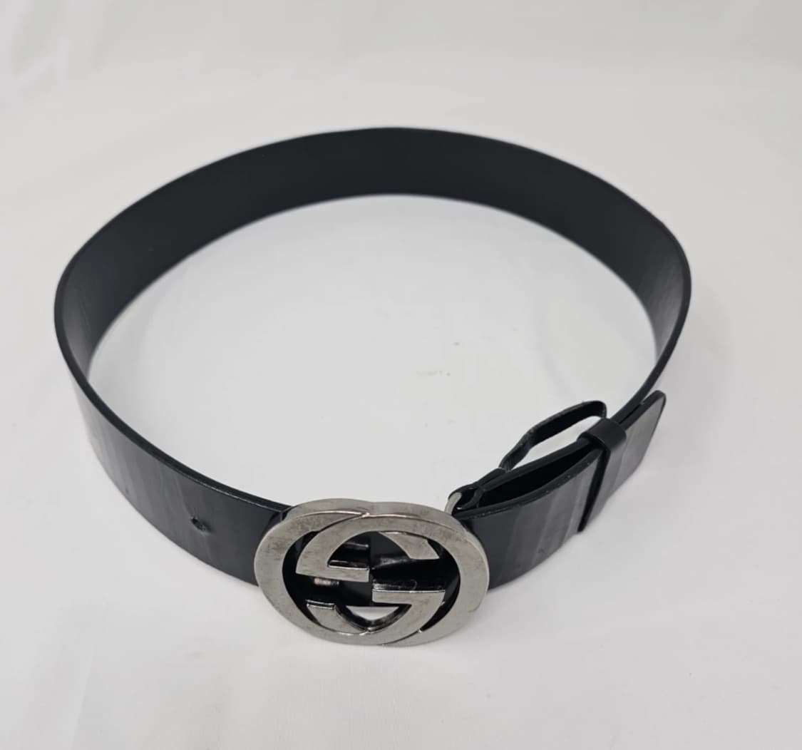 구찌 인터로킹 G 버클 벨트 블랙 상품이미지1